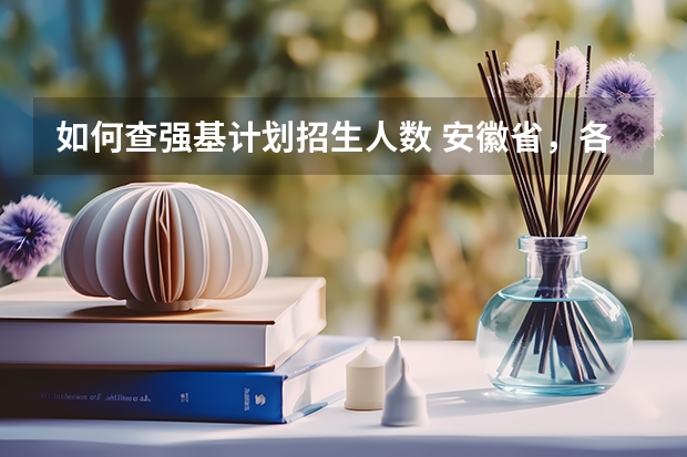 如何查强基计划招生人数 安徽省，各高校强基计划分省招生计划？