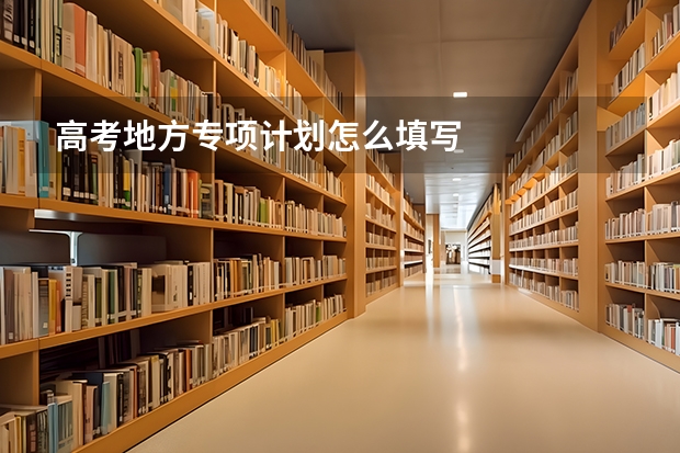 高考地方专项计划怎么填写