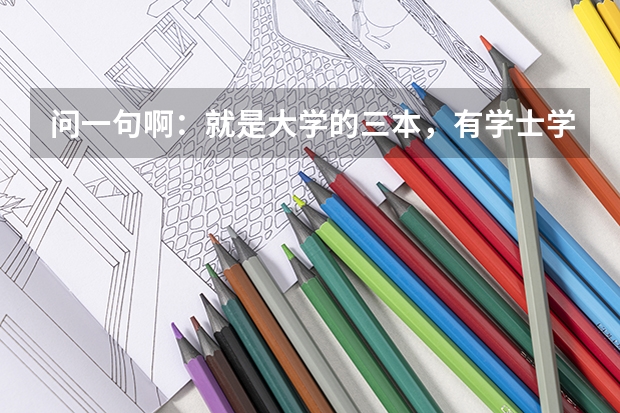 问一句啊：就是大学的三本，有学士学位证吗