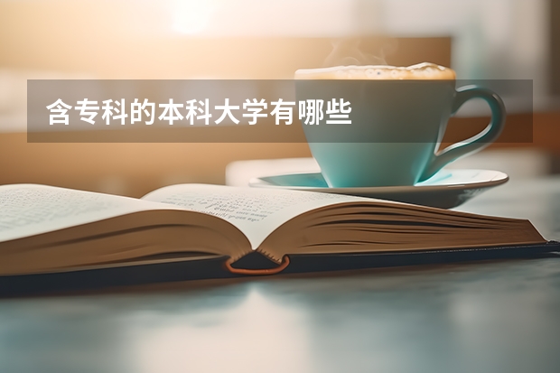 含专科的本科大学有哪些