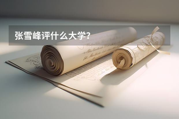 张雪峰评什么大学？
