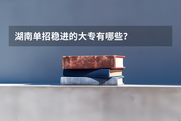 湖南单招稳进的大专有哪些？