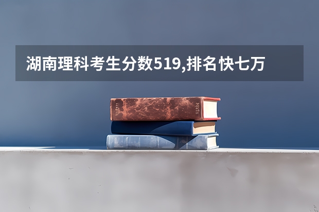 湖南理科考生分数519,排名快七万报考什么大学才好?