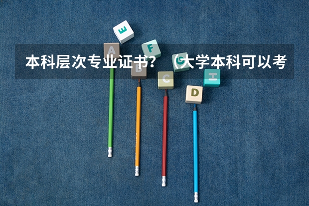 本科层次专业证书？（大学本科可以考的证书~~，谢谢）
