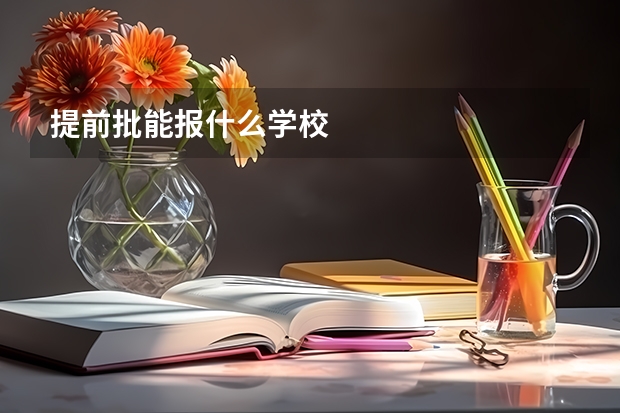 提前批能报什么学校