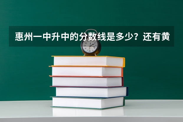 惠州一中升中的分数线是多少？还有黄冈、惠高的。