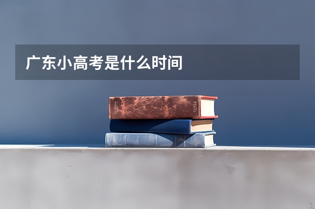 广东小高考是什么时间