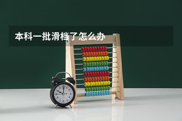 本科一批滑档了怎么办