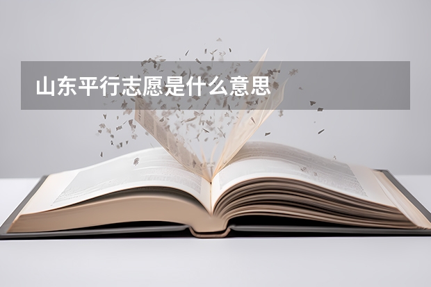山东平行志愿是什么意思