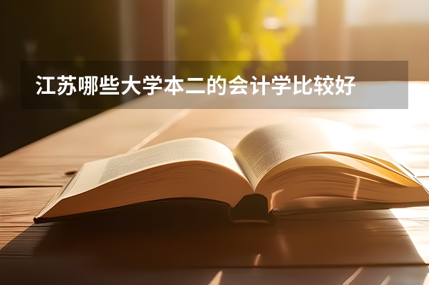 江苏哪些大学本二的会计学比较好