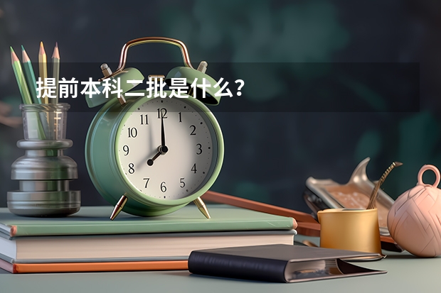 提前本科二批是什么？