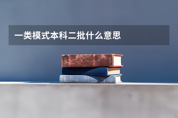 一类模式本科二批什么意思