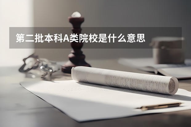 第二批本科A类院校是什么意思