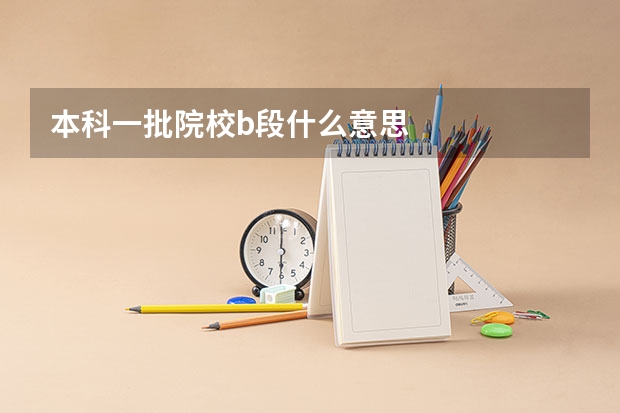 本科一批院校b段什么意思