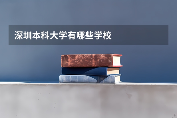 深圳本科大学有哪些学校