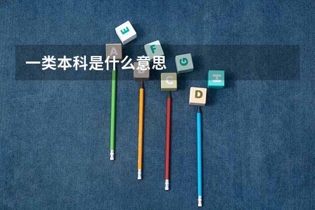 一类本科是什么意思