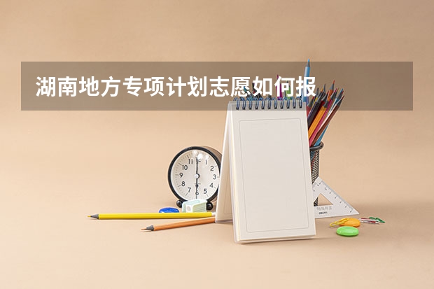 湖南地方专项计划志愿如何报