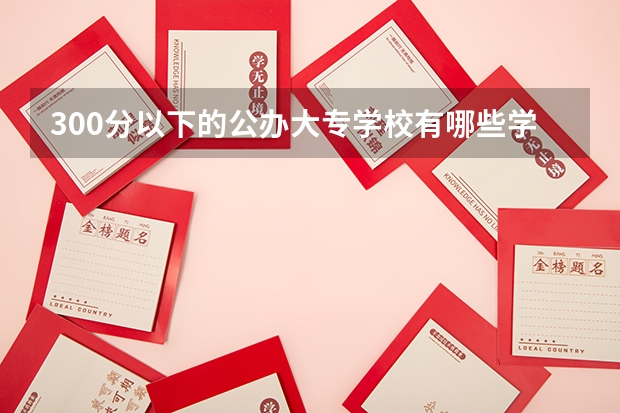 300分以下的公办大专学校有哪些学校